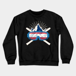 Ski Austria Austrian Skiing Skier Flag Winter Sports Crewneck Sweatshirt